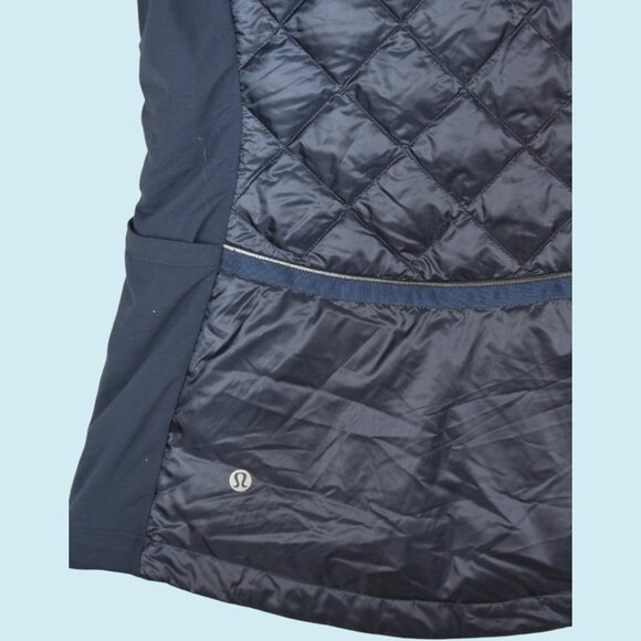 Lululemon Athletica Vest Women's 4 Blue Down For A Run Full Zip Goose Feathers - Picture 11 of 15